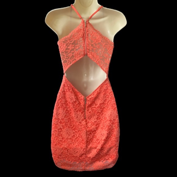 Bebe Lace Dress with Open Back - Picture 2 of 5